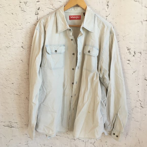 WRANGLER Other - WRANGLER BLUE DENIM BUTTON DOWN SHIRT XL
